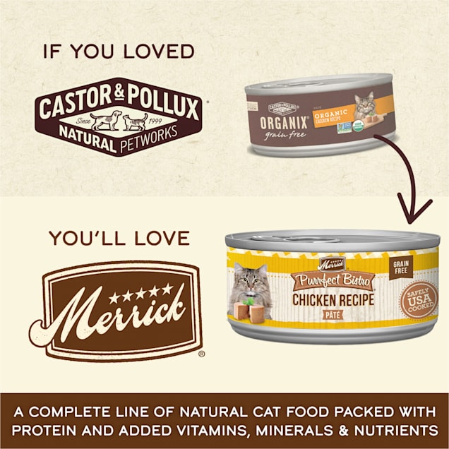 Castor Pollux Organix Grain Free Organic Chicken Pate Wet Cat Food 3 oz. Case of 24