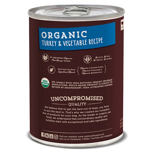 Castor Pollux Organix Grain Free Turkey Veggie Dog Food