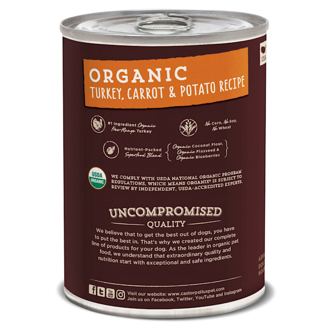 Castor Pollux Organix Organic Turkey Carrot Potato Recipe Wet