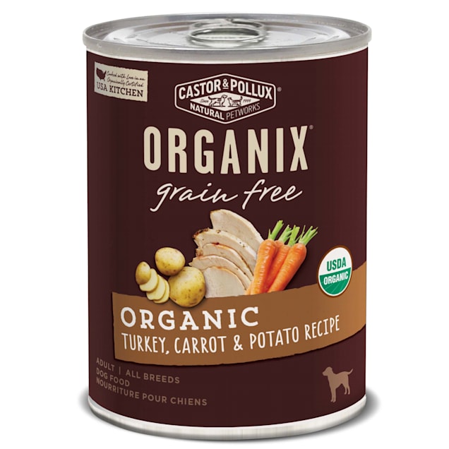 Castor & Pollux Organix Grain Free Organic Turkey, Carrot & Potato Recipe Wet Dog Food, 12.7 oz., Case of 12 - Carousel image #1