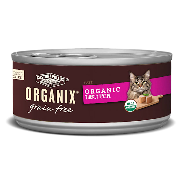 Castor Pollux Organix Grain Free Organic Turkey Pate Wet Cat Food 5.5 oz. Case of 24