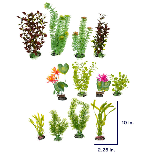 Imagitarium Variety Pack Plastic Aquarium Plants, Pink, Small/Medium