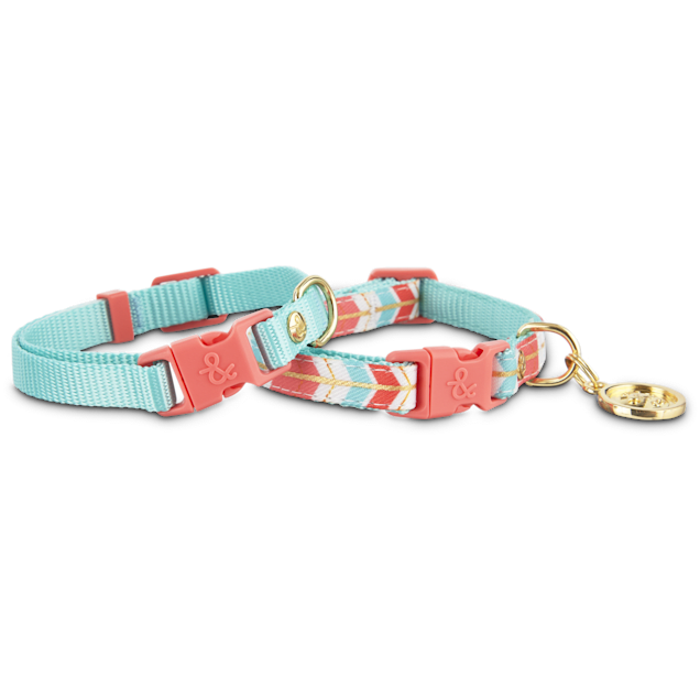 Xs Dog Accessories
 Bond & Co 2 Pack Turquoise & Coral Collars for Small Dogs XS S