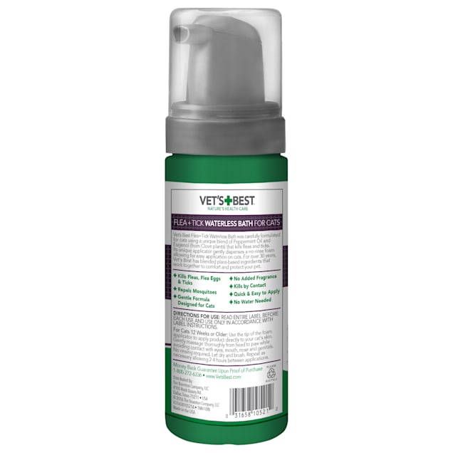 Vet s Best Flea Tick Waterless Bath for Cats 5 fl. oz. Petco