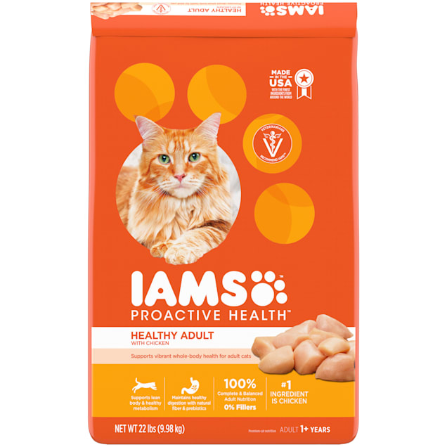 Iams ProActive Health with Chicken Adult Dry Cat Food, 22 lbs. - Carousel image #1