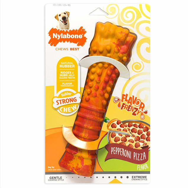 Nylabone Flavor Frenzy Pepperoni Pizza Dog Toy, Souper - Carousel image #1