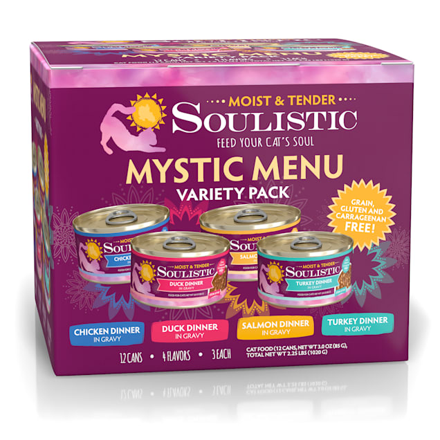 Soulistic Moist & Tender Mystic Menu Variety Pack Wet Cat Food, 3 oz., Count of 12 - Carousel image #1