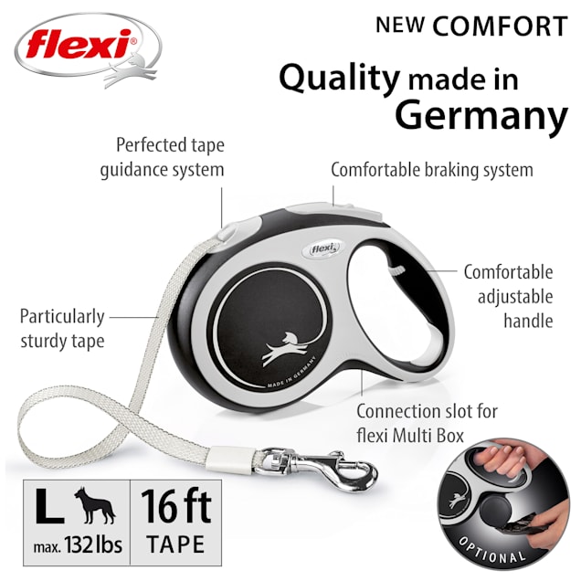 Flexi Comfort Retractable Dog Leash in Grey, Large 16