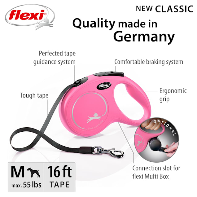 Retractable New Classic Flexi  Tape Leash Size Small 16 Foot Color Pink Original 