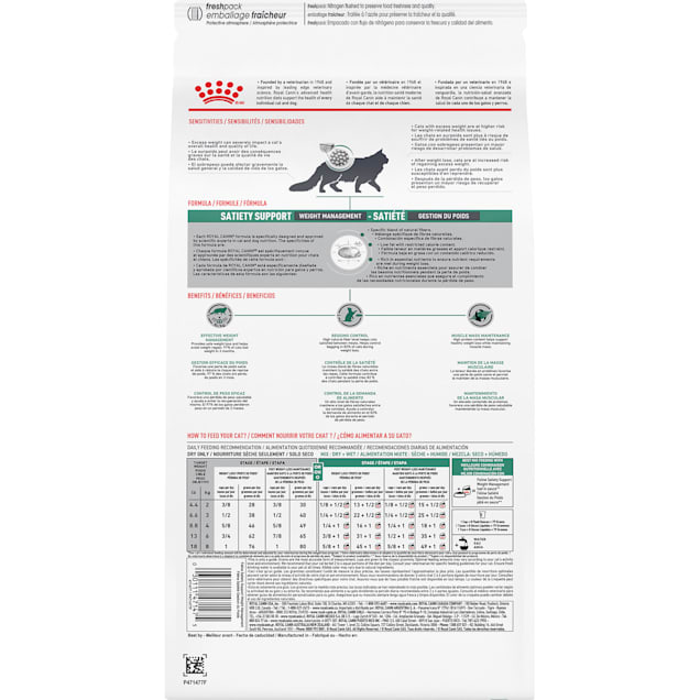 Satiety support cat food shop