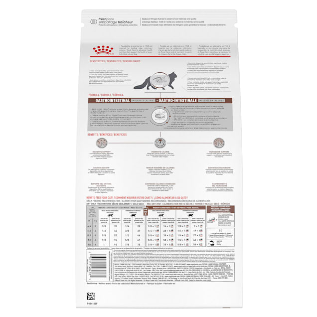 Royal Canin Veterinary Diet Gastrointestinal Moderate Calorie Dry Cat Food 7.7 lb bag