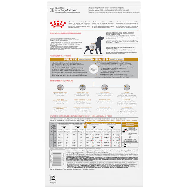 Royal canin urinary so canned dog food feeding guide sale