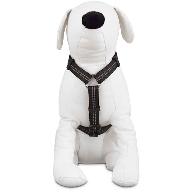 YOULY Reflective Adjustable Padded Black Dog Harness, Small Petco
