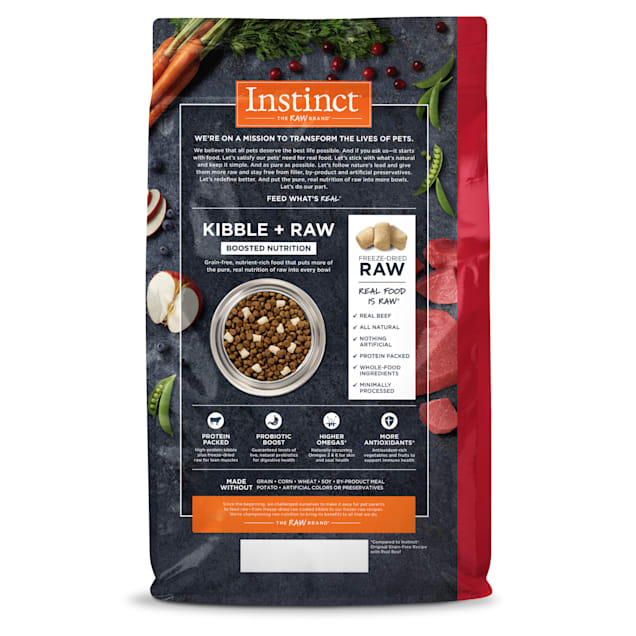Instinct Raw Boost Grain Free Recipe With Real Beef Dry Dog Food With Freeze Dried Raw Pieces 20 Lbs Petco