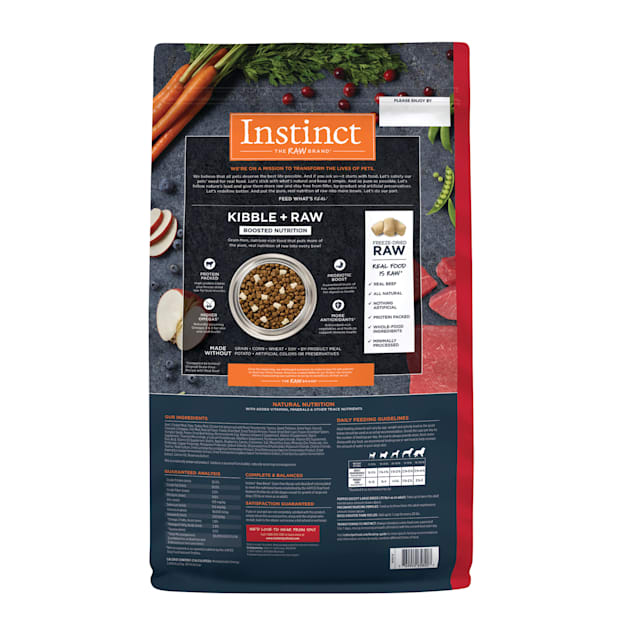 Instinct raw beef dog food top