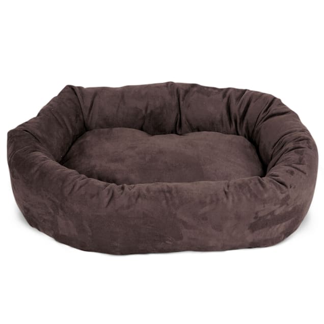 Majestic Pet Chocolate Suede Bagel Dog Bed, 40