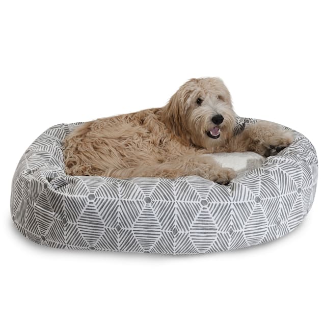 Majestic Pet Charlie Gray Sherpa Bagel Dog Bed, 40