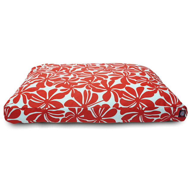 Majestic Pet Red Plantation Shredded Memory Foam Rectangle Dog Bed, 44" L x 36" W - Carousel image #1