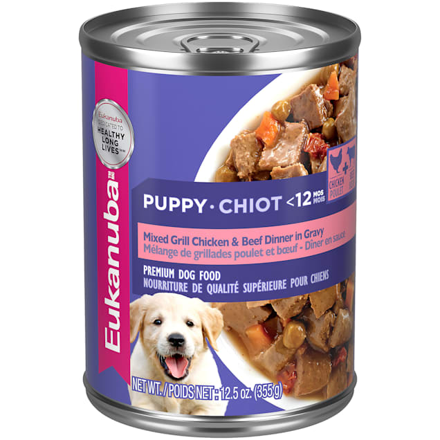 Eukanuba Puppy Mixed Grilled Chicken & Beef Dinner in Gravy Wet Dog Food, 12.5 oz. - Carousel image #1