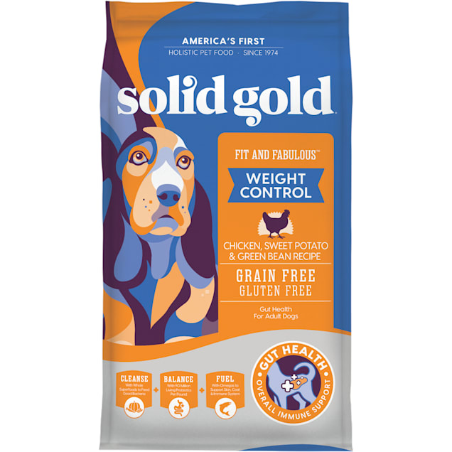 Solid Gold Fit & Fabulous Chicken, Sweet Potato & Green Bean Weight Control Grain Free Adult Dog Food with Superfoods, 24 lbs. - Carousel image #1