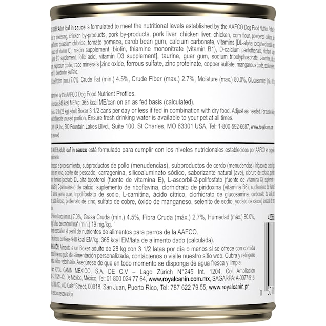 Royal Canin Breed Health Nutrition Boxer Loaf In Sauce Wet Dog Food 13.5 oz. Case of 12