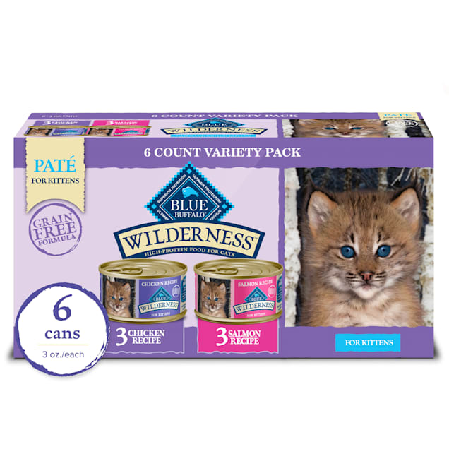 Blue Buffalo Blue Wilderness Kitten Variety Pack Cat Food, 3 oz., Case of 6 - Carousel image #1