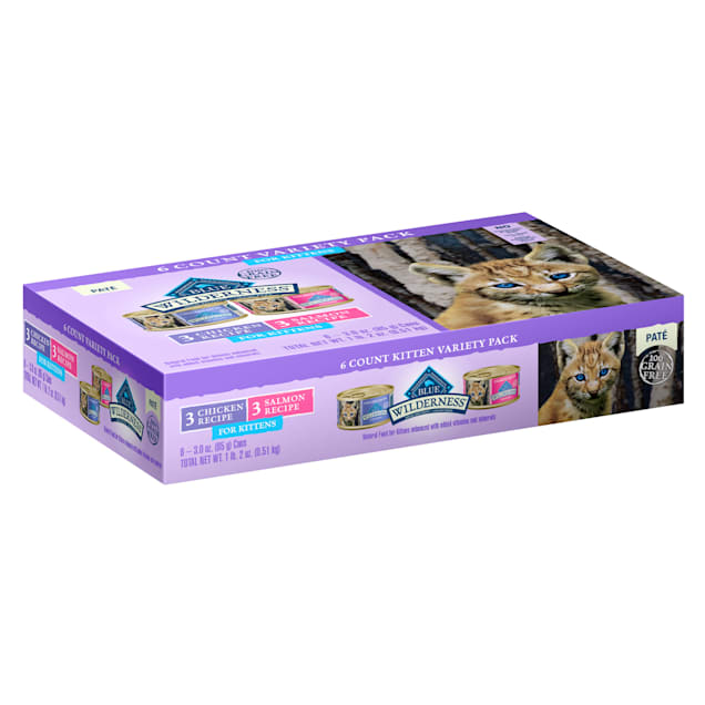 Blue Buffalo Blue Wilderness Kitten Variety Pack Cat Food, 3 oz., Case