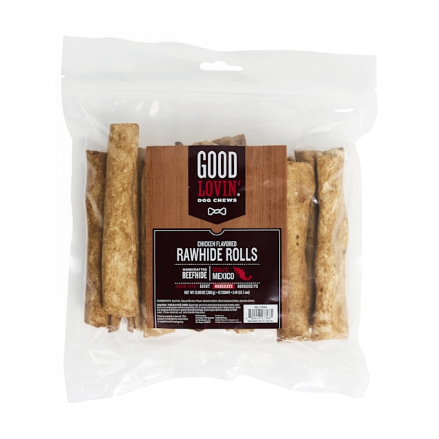 Good Lovin' Chicken Flavored Rawhide Roll Dog Chews, 12.69 oz. - Carousel image #1