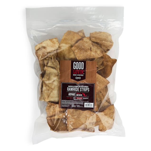 Good Lovin' Chicken and Peanut Butter Flavored Rawhide Strip Dog Chews, 16 oz. - Carousel image #1