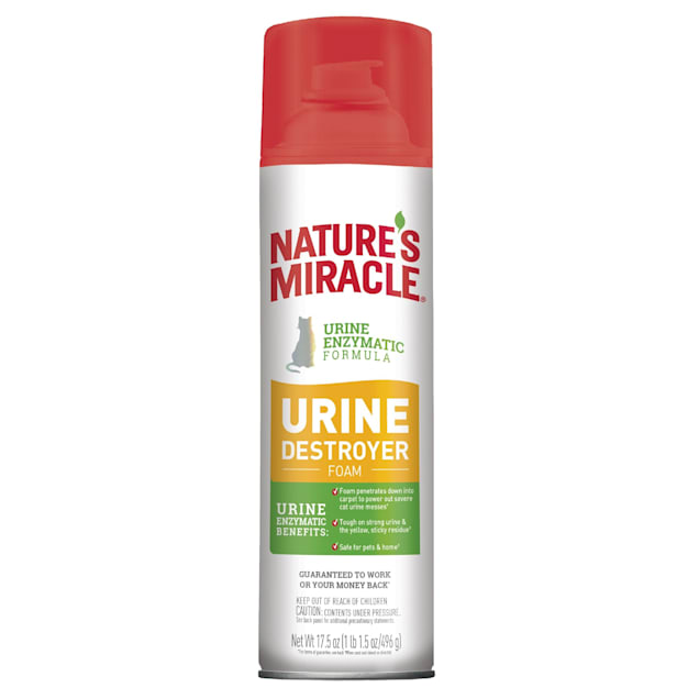 Nature's Miracle Urine Destroyer Foam Cat For Tough Urine Messes Aerosol, 17.5 oz. - Carousel image #1