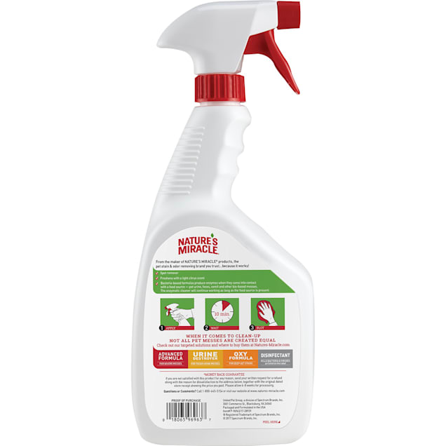 Nature's Miracle Spray Pet Stain And Odor Remover Enzymatic Formula 32 Oz :  Target