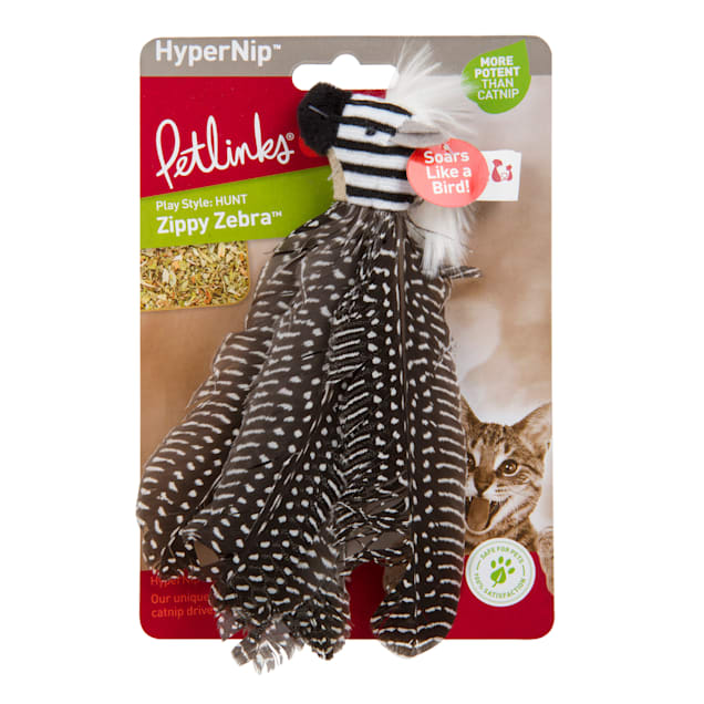 Petlinks Zippy Zebra Hypernip Feather Cat Toy - Carousel image #1
