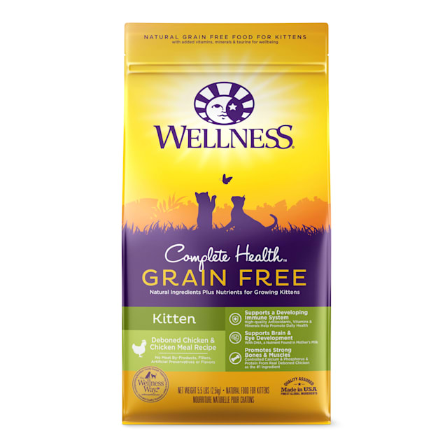 Wellness Complete Health Natural Grain Free Chicken & Chicken Meal Recipe Dry Kitten Food, 5.5 lbs. - Carousel image #1
