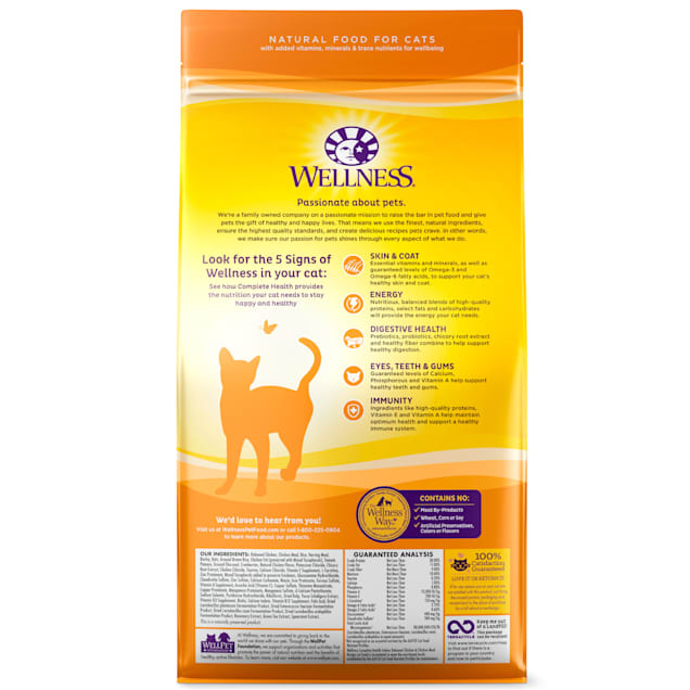 Wellness Complete Health Natural Indoor Deboned Chicken Chicken Meal Recipe Dry Cat Food 6 Lbs Petco