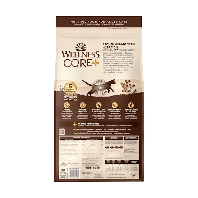 Wellness core natural grain free dry cat food indoor chicken & turkey clearance