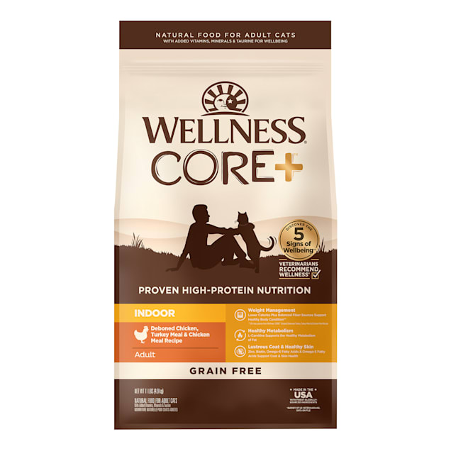 Wellness CORE Natural Grain Free Chicken & Turkey Dry Indoor Cat Food ...