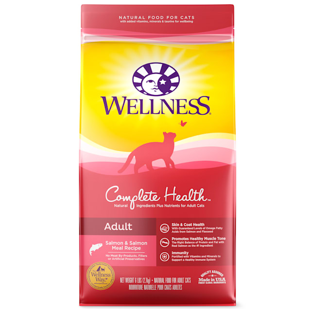 Wellness Complete Health Natural Adult Salmon & Salmon Meal Recipe Dry Cat Food, 6 lbs. - Carousel image #1