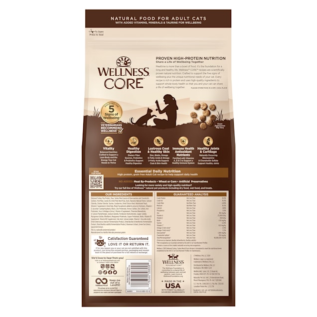 Wellness CORE Grain-Free Turkey, Turkey Meal & Duck Dry Cat Food