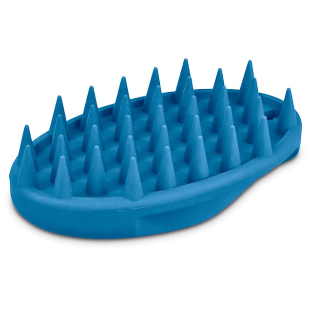 Well & Good Blue Curry Brush for Dogs - Carousel image #1