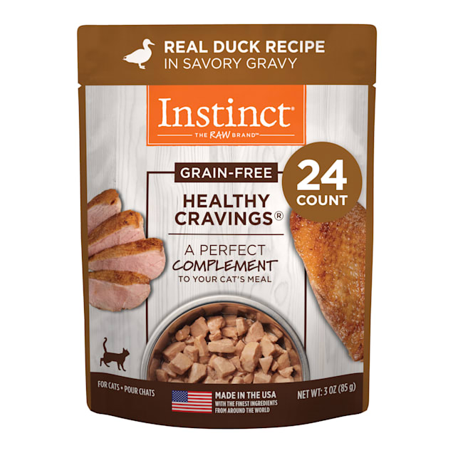 Instinct Healthy Cravings Grain Free Real Duck Recipe Natural Wet Cat Food Topper, 3 oz., Case of 24 - Carousel image #1