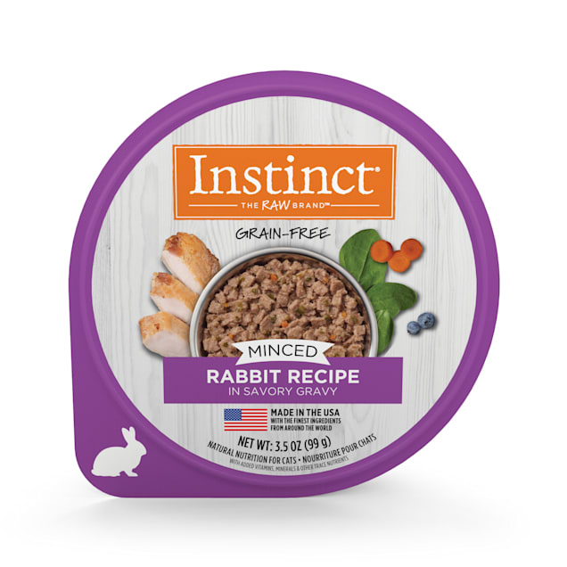Instinct Grain-Free Minced Recipe with Real Rabbit Wet Cat Food Cups, 3.5 oz., Case of 12 - Carousel image #1