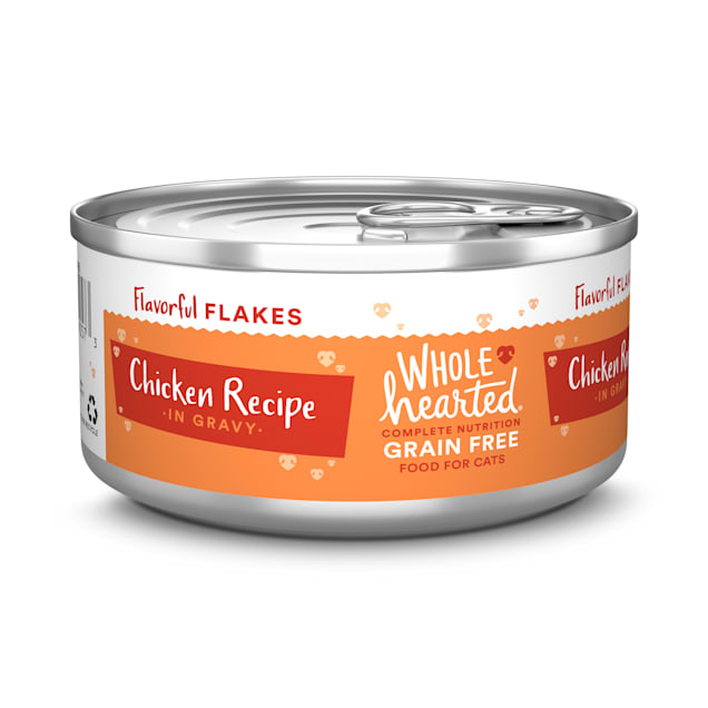 WholeHearted All Life Stages Canned Cat Food - Grain Free Chicken Recipe Flaked in Gravy, 5.5 OZ, Case of 12 - Carousel image #1
