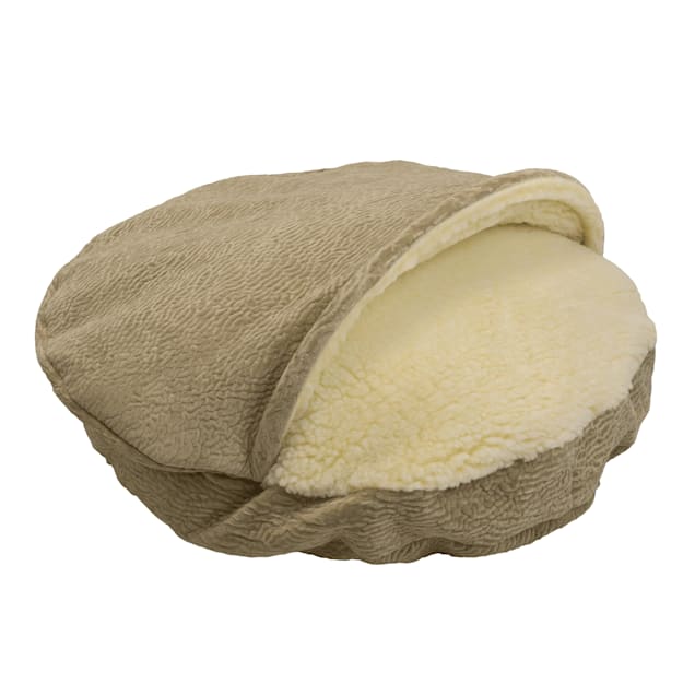 Snoozer Premium Micro Suede Cozy Cave Pet Bed in Piston Sand, 25" L x 25" W - Carousel image #1