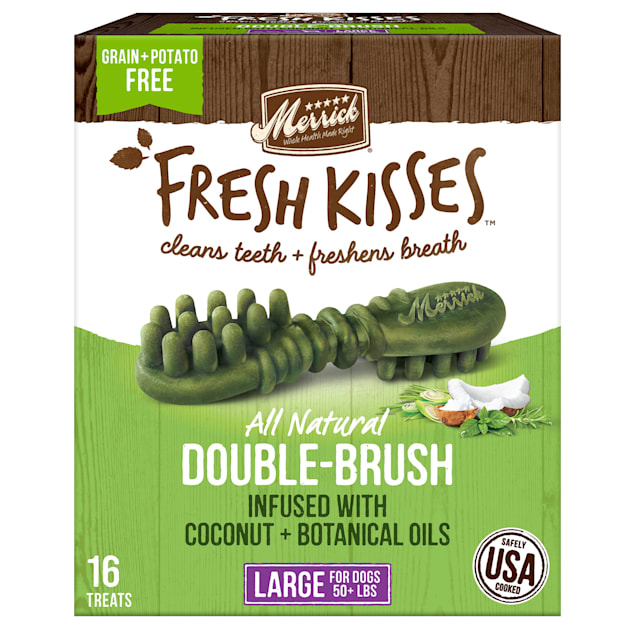 Merrick Fresh Kisses Coconut Plus Botanical Oils Recipe Dental Dog Treats for Large Breeds Over 50 lbs., 27 oz., Count of 16 - Carousel image #1
