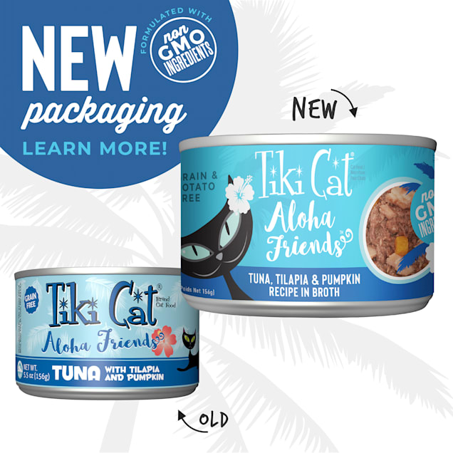 Tiki Cat Aloha Friends Tuna Tilapia Pumpkin Wet Cat Food 5.5 oz. Case of 8