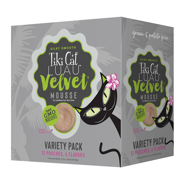 Tiki Cat Velvet Mousse Variety Pack Wet Cat Food, 2.8 oz., Case of 12 - Carousel image #1