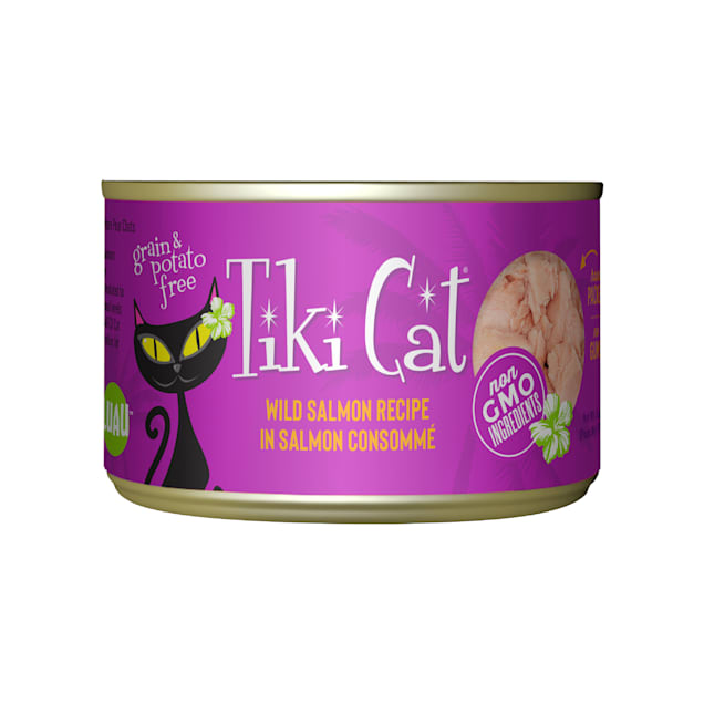 Tiki Cat Hanalei Luau Salmon Wet Cat Food, 6 oz., Case of 8 - Carousel image #1