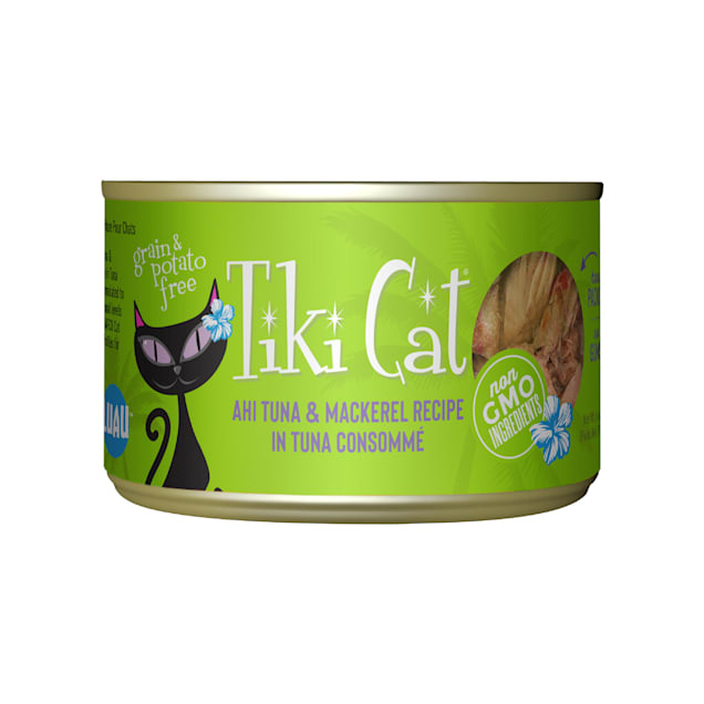 Tiki Cat Papeekeo Luau Ahi Tuna Mackerel Wet Cat Food, 6 oz., Case of 8 - Carousel image #1