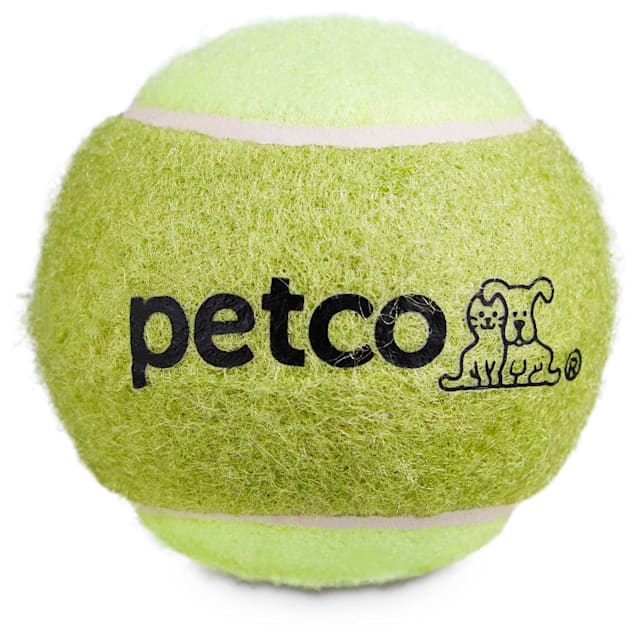 Long tennis ball dog toy clearance