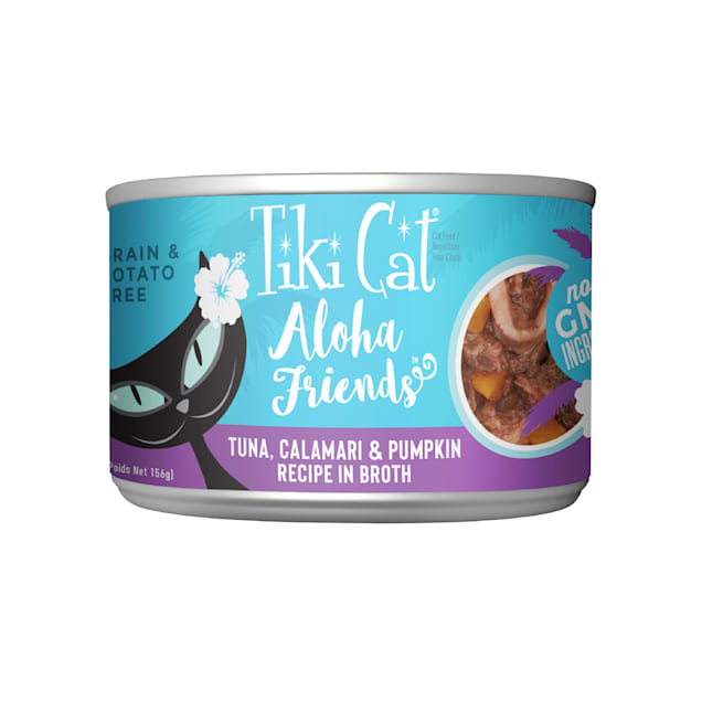 Tiki Cat Aloha Friends Tuna, Calamari & Pumpkin Wet Cat Food, 5.5 oz., Case of 8 - Carousel image #1